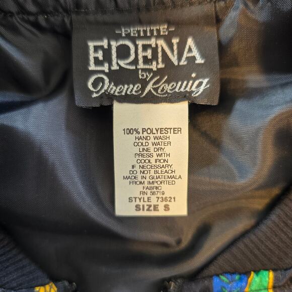 Erena by Irene Koewig Vintage 90s Track Jacket Women's S Black Crest Old Money - Picture 5 of 8